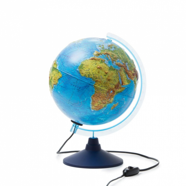 Глобус Физико-Политический 250 мм, Интерактивный, рельефный, с подсвет. Очки виртуальной реальности 